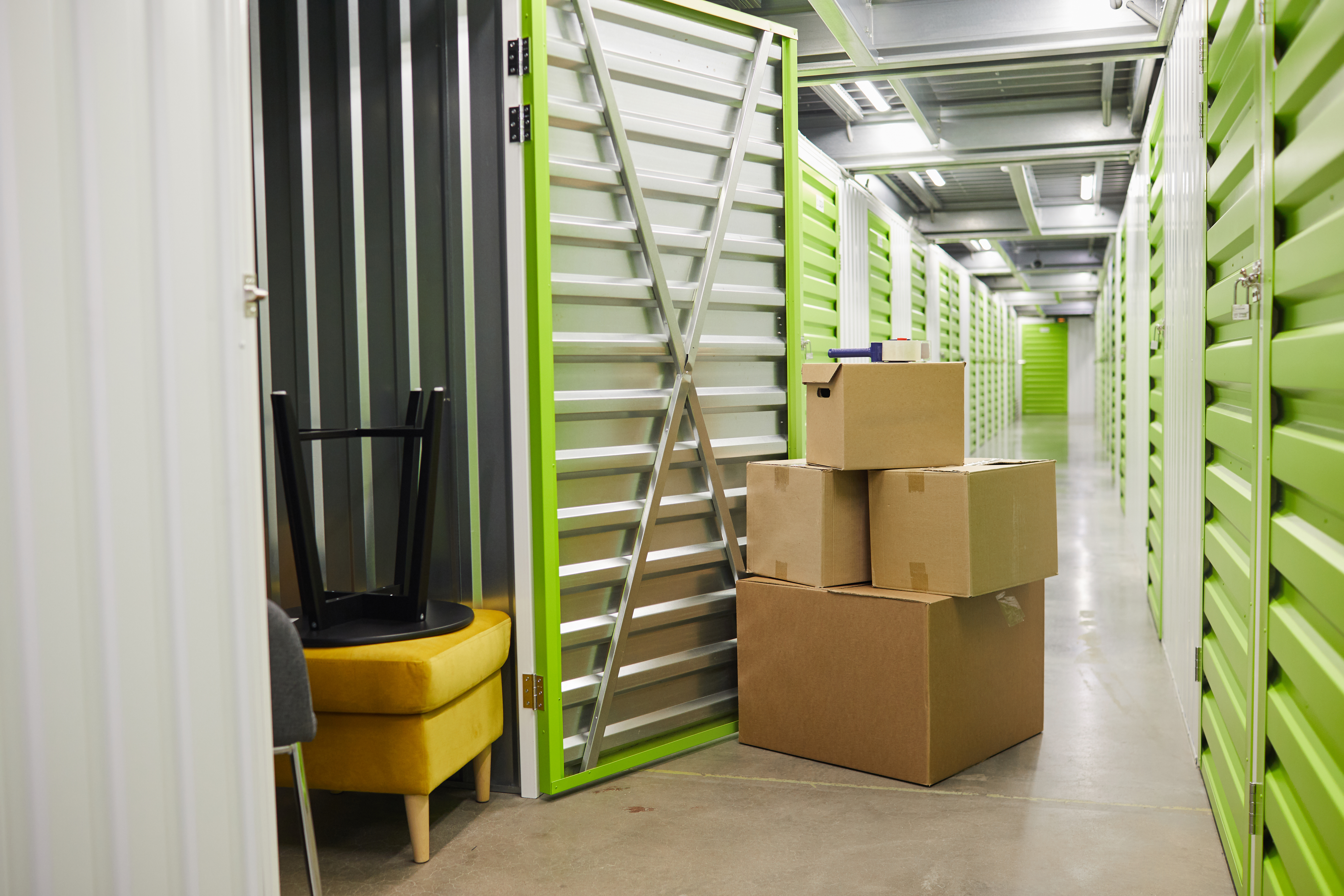 Boxes in Storage Unit